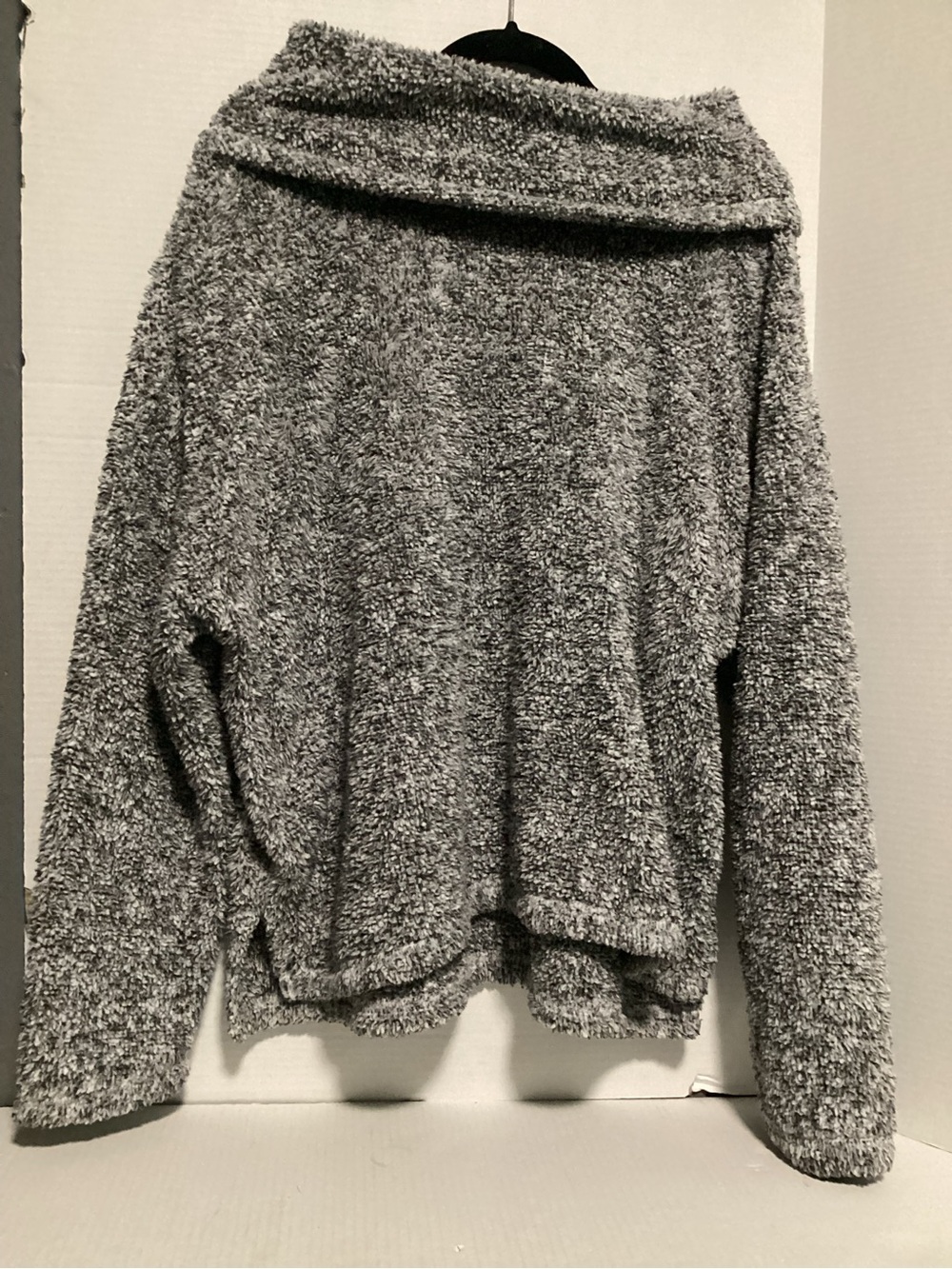 SO Gray Plush Cowl Neck Sweater